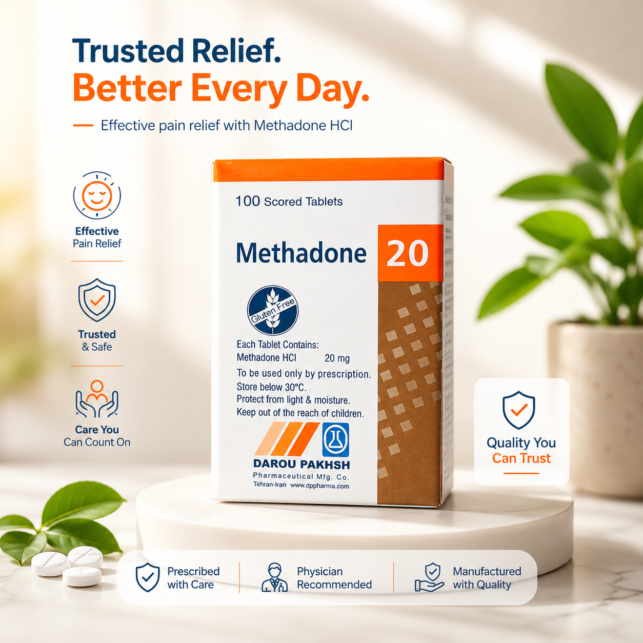 Methadone 20 mg 100 Tablets Darou Pakhsh In Pakistan